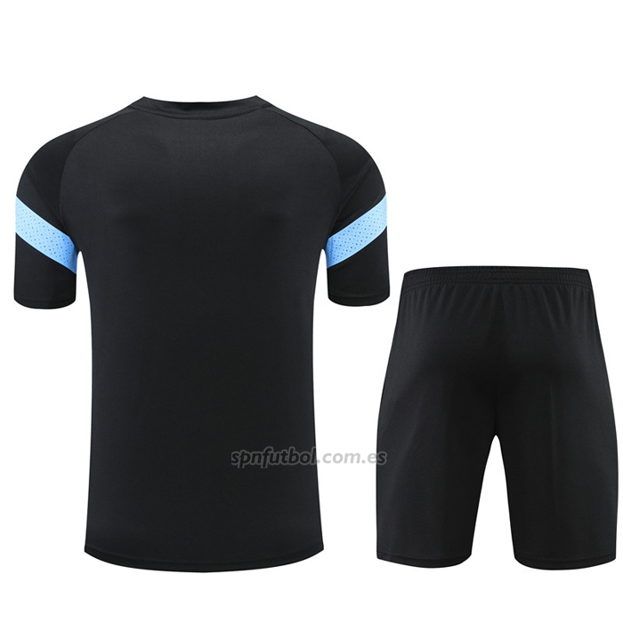 Chandal del Olympique Marsella Manga Corta 2022-2023 Negro - Pantalon Corto